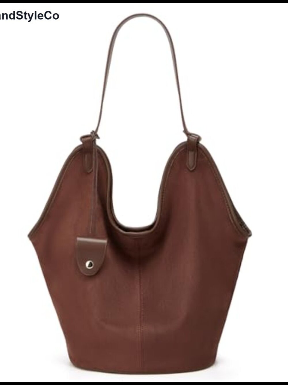 Oversized Faux Suede Tote Bag Slouchy Hobo Shoulder Purse 2Pc Set